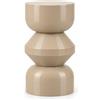 DRW Tavolo ausiliare dal design geometrico moderno, realizzato in PLA beige scuro, 25 x 25 x 46,8 cm