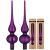 Inge-glas Punta per albero di Natale, in vetro, 26 cm x 1 pezzo, opaca o lucida, assortita, per albero di Natale, decorazioni per albero di Natale, viola