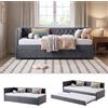 SAOOZBE Divano Letto Estraibile 90x200 cm, Letto da Giorno Estraibile Imbottito con Rete a Doghe, Letto Multifunzione per Soggiorno e Camera, senza Materasso, Velluto Grigio