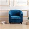 Surwin Velluto Copripoltrona 1 Posto Elasticizzato, Monocromatico Split Copripoltrona con Cuscino Separato Lavabile Fodera per Poltrona Fodere Copripoltrona per Soggiorno Primo (Blu Navy)