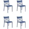 HOUSE COLLECTION, SEDIA CROIX SENZA BRACCIOLI, POLIPROPILENE, BLU MIAMI (BCA190x4)