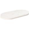 vidaXL Piano Tavolo Bianco 70x35x2,5cm in Legno Massello di Pino Ovale