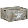 milani home - set 3 cassette in legno industrial, grigio, contenitori decorativi, 3 misure, 41 x 31 x 20 cm