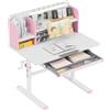 MARK ADLER Study 5.0 - Scrivania Ergonomica per Bambini - Altezza Regolabile con Piano Inclinabile - Cassetto Integrato -90x60 cm - Ideale per Studio e Creatività - Rosa