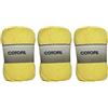 Hanselhome Gomitolo di Cotofil 100% Cotone Perfetto per Il Fai da Te e Il Lavoro a Mano (Colore Giallo 100 g, ca.220 Metri Confezione da 3 pz)