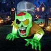 BLOOMWIN Gonfiabili Decorazioni Halloween Esterno - 2,6 x 1,5m Zombie & Lapidi Halloween Decorazioni Horror con Luci LED 12V per Addobbi Natalizi, Albero di Natale, Giardino Autunnali, Casa Interni
