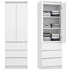 BDW - Armadio stretto - Armadio con cassetti - Larghezza 50 cm, altezza 180,5 cm - Armadio contenitivo, armadio multiuso per camera da letto, corridoio - DONALD Bianco