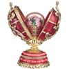 danila-souvenirs uovo in stile Fabergé Fiori di primavera con cesto di fiori 8,5 cm rosso