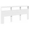 vidaXL Testiera con Contenitore a LED Bianca 220x17x102 cm