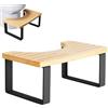 TOATELU Sgabello WC per adulti in legno di ferro: 40 × 20 × 17 cm, combinazione sgabello WC in bambù, sgabello per bagno, struttura stabile, uso confortevole, facile da pulire, colore bambù