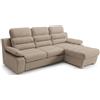 Robin Inspire Pavero Divano Angolare Letto Marrone Chiaro Destro | Divano a L convertibile con funzione letto, contenitore, poggiatesta regolabili, braccioli, tessuto Castel, soggiorno