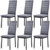 Blishom Set di 6 sedie da pranzo in velluto, sedie moderne per cucina a vista, ideali per sala da pranzo, ufficio e soggiorno, scamosciato