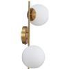 B·LED BARCELONA LED BARCELONA LED Applique Double E27 Con 2 Sfere In Vetro, Oro | Alluminio e vetro opalino,280 x 450 mm,Ø150 mm,IP20,220-240V AC,2x40W max.,soggiorno,camera,corridoio