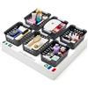 Iris Ohyama, Set da 6 Cestini Portaoggetti 5L, Contenitori Impilabili Salvaspazio, Organizzatore in Plastica per Cucina, Bagno e Ufficio, Nero, OSB-S