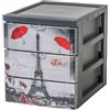 Iris Ohyama, Torre di stoccaggio, 3 cassetti da 2 L, maniglie ergonomiche, soggiorno, camera da letto, ufficio - Style Chest SCF-A5 - Parigi