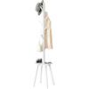 VASAGLE Attaccapanni da Terra, con 8 Ganci e Piano Portaoggetti | Appendiabiti da Terra, Alto 175,8 cm, per Cappotti Cappelli Borse, Ingresso, Bianco Nuvola, Collezione ANDI RCR033W01