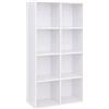 VASAGLE Libreria a 8 Cubi, Scaffale Espositore, 65,8 x 30 x 130 cm | Per Decorazioni, Souvenir, Piante, Giochi, per Studio, Ufficio, Soggiorno, Bianco Nuvola, Collezione CUSTOS LBC24WT