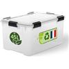 Iris Ohyama, Scatola di Raccoglimento Ermetica in Plastica, 45L, Per Unità, Trasparente, Coperchio, Giunto Stagno, Clip di Chiusura, Impilabile, per Esterno, Garage, Abbigliamento, No Polvere, WSB-45