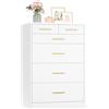 VASAGLE Custos Collezione - Cassettiera Camera da Letto, Mobile con Cassetti, Moderno, Mobile TV per Soggiorno, 6 Cassetti, 60.2 x 40 x 88.7 cm, Bianco opaco LTS415WB01