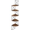 VASAGLE Scaffale Angolare a Parete con 5 Ripiani, Libreria Angolare, Mensole da Muro ad Angolo, per Camera da Letto Soggiorno Bagno Cucina Studio, Marrone Vintage e Nero LLS851B01