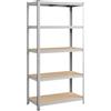 SONGMICS Scaffalatura per Carico Pesante, Scaffale Portaoggetti per Cantina Officina, 200 x 100 x 50 cm, Portata di 875 kg, 5 Ripiani Regolabili a Incastro, Scaffale in Metallo, Argento GLR050E01