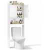 VASAGLE Mobiletto Bagno Salvaspazio Sopra Water, con Ante | Armadietto, Ripiano Regolabile, 62,4 x 20 x 170 cm, Bianco Nuvola, COLLEZIONE SIREN BTS008WH02