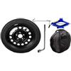 Generico Ruotino Di Scorta Compatibile con Dacia Duster () 5 Fori Gomma 125/80 R17 Da Anno 2010 Fino ad Anno 2025 Con Kit Accessori Cric Crick Chiave e Sacca 125 80 17 17