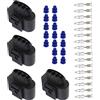 ECSiNG 4 Set Connettori Femmina A 4 Pin Per Auto Con Terminali Femmina E Guarnizioni Connettore Femmina Bobina Accensione Auto 1J0973724 Compatibile Con VW Compatibile Con Audi