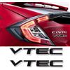 YK ZAOOER Coda VTEC Dell'automobile Dell'emblema Del Distintivo Del Tronco Logo Decal Sticker Per Honda Civic Metal City HR-V CR-Z FCX BRV Driver Vezel,Nero