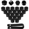 Lioqok Set di 20 Copri Dado Ruota da 17 mm - Tappi protettivi per bulloni e Dadi Ruota - Include Strumento - Non Compatibile con Q7