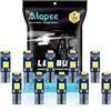 Alopee Lampadine LED W1.2W T5/74/73/2723/2721 Bianco-3 SMD 3030 12V per Luci Plancia e Porta (Confezione da 10)