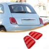 YinanIutos 2 pezzi Adesivi per luci posteriori ABS opaco per Fiat 500 dal 2016 - Decorativo protezione e rivestimento per luci posteriori (Rosso Sport)