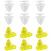 eMagTech 12 Pezzi Di Clip Per Modanatura Del Rivestimento Della Cornice Del Passaruota Posteriore dell'auto Kit Di Fissaggio In Plastica Bianco Giallo Compatibile Con Nissan Qashqai 2014-2020