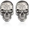 FainFun Teschio Metallico Adesivo, 2 Pezzi Adesivo per Auto e Moto, Decorazioni Personalizzate e Cool (Argento)