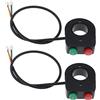 Be In Your Mind 2PCS Interruttore A Pulsante Per Faro Clacson 2 In 1 Interruttore Di Controllo Impugnatura Manubrio Moto Interruttore Integrato Per Bicicletta Elettrica Moto Da 7/8 Pollici DC 12V Nero
