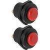 VGOL 2 Pezzi Interruttore A Pulsante Per Auto 12V 25A Interruttore Clacson Interruttore A Pulsante Momentaneo Parte Di Ricambio Interruttore Di Avviamento Con Foro Di Montaggio Da 22 Mm Rosso