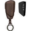 kwmobile Custodia Chiavi Vera Pelle Compatibile con VW Golf 8 con 3 tasti Custodia - Car Key Case con Anello Portachiavi - Accessori Auto - cioccolato fondente