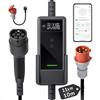 dé Wallbox 11kW App [Trifase| 10m| 6-16A] Cavo Ricarica Auto Elettrica Tipo 2 CEE 11kW, Stazione Carichino Auto elettrica Mobile Compatibile con Model Y, Model 3 e Altri EV/PHEV