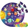 Webby SNUNGPHIR Webby Amazing Solar System Jigsaw Floor Puzzle 60 PCS with 4 Double Sided Flashcards