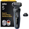 Braun Rasoio elettrico Braun Series 5, con attacco rifinitore di precisione per la rifinitura di baffi e basette, 100% impermeabile, presa da bagno a 2 pin, 50-B1200s, Blue Razor