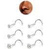 BodyBonita 6 Pezzi Piercing Naso - 316L Acciaio Chirurgico Naso Stud Set 18G/20G/22G Piercing al Naso 1.5mm 2mm 3mm CZ Vite Anelli per il Naso Borchie Piercing Alla Narice Gioielli per Donne e Uomini