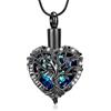 AIWENXI Gioielli per cremazione dell'albero della vita, per cenere, a forma di cuore, per uomini, donne, amore, un souvenir, cenere, ciondolo a forma di cenere, gioielli - I love you
