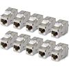 StarTech.com C6AKEYTLSTP18010PK, Connettore piatto, Argento, RJ-45, Femmina-Femmina, 10GBase-T