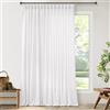 DUKIYO Tende plissettate extra larghe extra lunghe per porta scorrevole 250 cm di lunghezza e 250 cm di larghezza, colore bianco, moderne tende in lino per soggiorno, patio, camera da letto, finestra