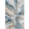 DRW Set di 2 quadri rettangolari in legno astratto in blu, bianco e beige, 120 x 80 x 3 cm