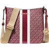 Michael Kors Jet Set Small Signature Logo Stripe Crossbody Bag Cherry