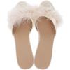 Holibanna Bianco Delle Donne Della Del Faux Gattino Tallone di Estate Sandali Ciabatte Slip on Open Toe Vestito Backless Basso Alto Slipper Slides Fuzzy Pantofole (numeric_39) (numeric_37)