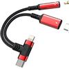 WASRUYI Adattatore Lightning USB C a 3,5 mm per iPhone 16 15 14 13 Pro Max (2in1) Jack per cuffie AUX Splitter cavo Dongle per Apple cavo di ricarica compatibile per Samsung S25 S24 Dual Port iPad per