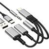 zoyuzan Adattatore AUX a USB C (3 in 1) 3,5 mm per cuffie jack splitter per iPhone 17 16 15 Pro Max cavo audio tipo C per cavo di ricarica Apple Dongle OTG doppia ricarica per iPad porta cablata compatibile