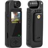 Wodsty Per mini action camera 1080P Full HD, obiettivo orientabile a 180°, microfono integrato, design robusto per i viaggi (nero)